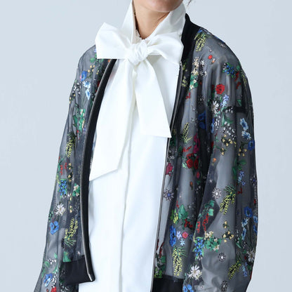 C-BL-83 Robin flower blouse WHITE