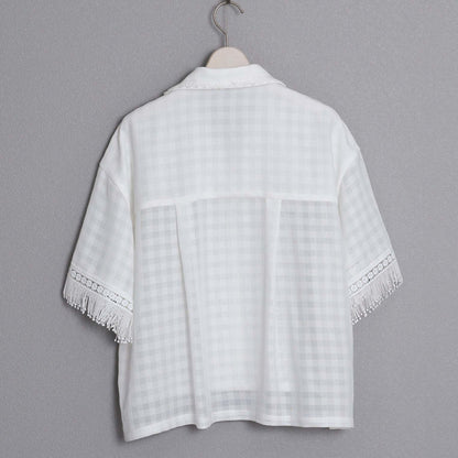 C-BL-83 Robin flower blouse WHITE