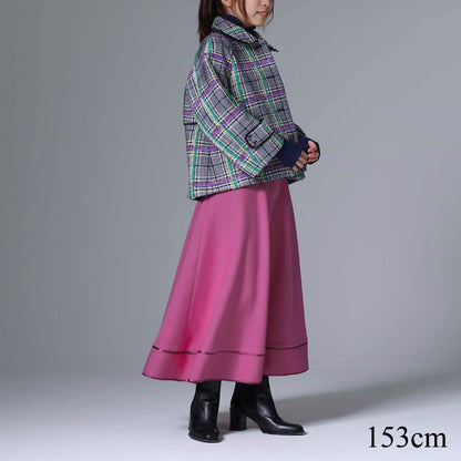 10月下旬~11月上旬お届け予定 F-JK-01 「Feather over plaid」Short blouson