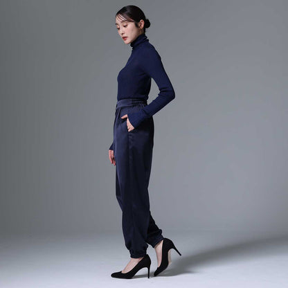 9月下旬~10月上旬お届け予定 F-PT-03「Vintage stretch satin」 Jogger pants