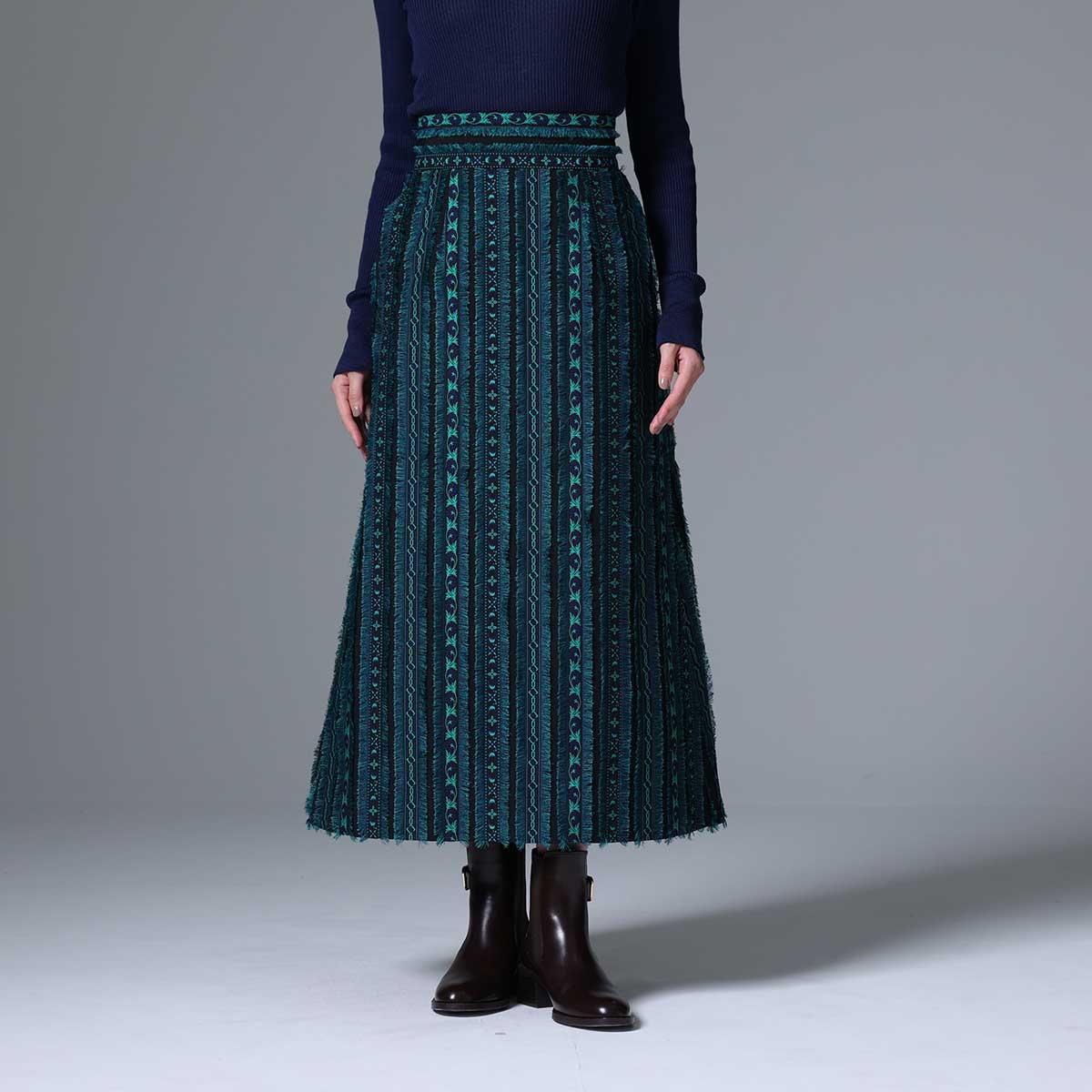 9月下旬~10月上旬お届け予定 F-SK-02「Tyrol Feather」 A-line skirt