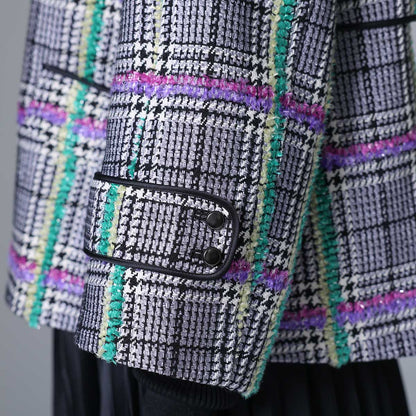 10月下旬~11月上旬お届け予定 F-JK-01 「Feather over plaid」Short blouson