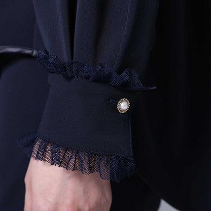 9月下旬~10月上旬お届け予定 F-BL-03「Technical double cloth」 Pullover blouse