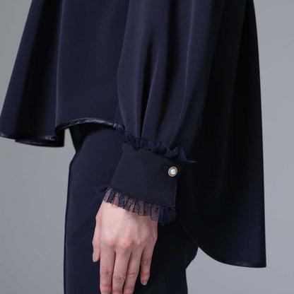 9月下旬~10月上旬お届け予定 F-BL-03「Technical double cloth」 Pullover blouse