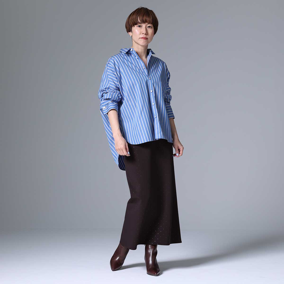 ８月上旬~中旬お届け予定 F-SH-01「Multi stripe」Dolman sleeve shirts