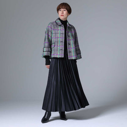 10月下旬~11月上旬お届け予定 F-JK-01 「Feather over plaid」Short blouson