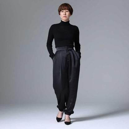 9月下旬~10月上旬お届け予定 F-PT-03「Vintage stretch satin」 Jogger pants