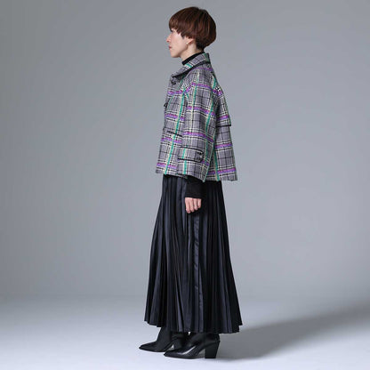 10月下旬~11月上旬お届け予定 F-JK-01 「Feather over plaid」Short blouson
