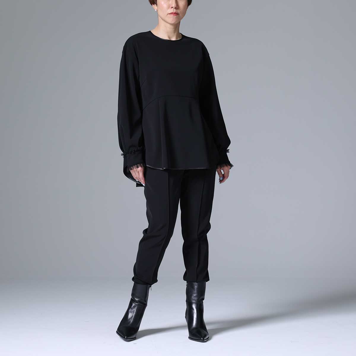 9月下旬~10月上旬お届け予定 F-BL-03「Technical double cloth」 Pullover blouse