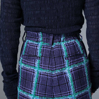 10月下旬~11月上旬お届け予定 F-PT-01 「Feather over plaid」Wide pants