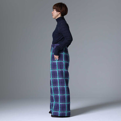 10月下旬~11月上旬お届け予定 F-PT-01 「Feather over plaid」Wide pants