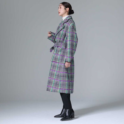 11月下旬~12月上旬お届け予定 F-JK-02 「Feather over plaid」Over chester coat
