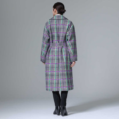 11月下旬~12月上旬お届け予定 F-JK-02 「Feather over plaid」Over chester coat