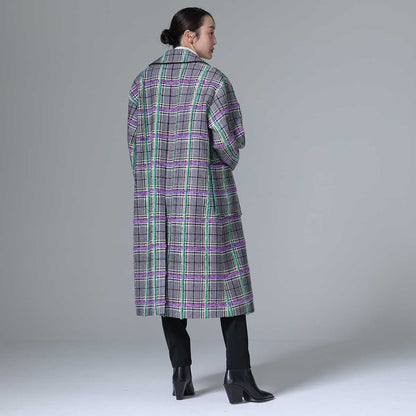 11月下旬~12月上旬お届け予定 F-JK-02 「Feather over plaid」Over chester coat