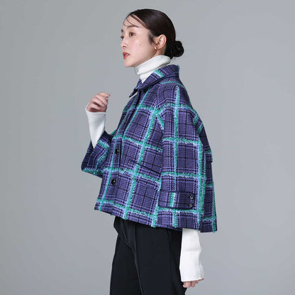 10月下旬~11月上旬お届け予定 F-JK-01 「Feather over plaid」Short blouson