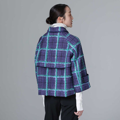 10月下旬~11月上旬お届け予定 F-JK-01 「Feather over plaid」Short blouson