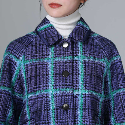 10月下旬~11月上旬お届け予定 F-JK-01 「Feather over plaid」Short blouson