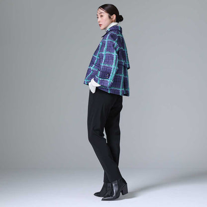 10月下旬~11月上旬お届け予定 F-JK-01 「Feather over plaid」Short blouson
