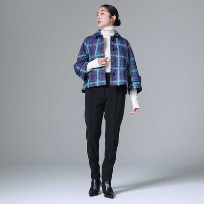 10月下旬~11月上旬お届け予定 F-JK-01 「Feather over plaid」Short blouson