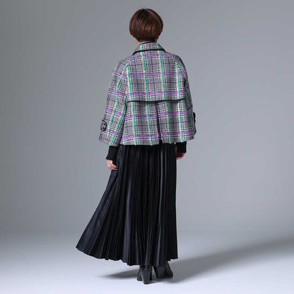 10月下旬~11月上旬お届け予定 F-JK-01 「Feather over plaid」Short blouson