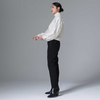 C-BL-83 Robin flower blouse WHITE