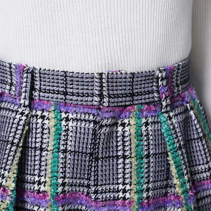 10月下旬~11月上旬お届け予定 F-PT-01 「Feather over plaid」Wide pants