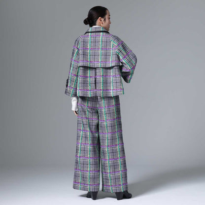 10月下旬~11月上旬お届け予定 F-JK-01 「Feather over plaid」Short blouson