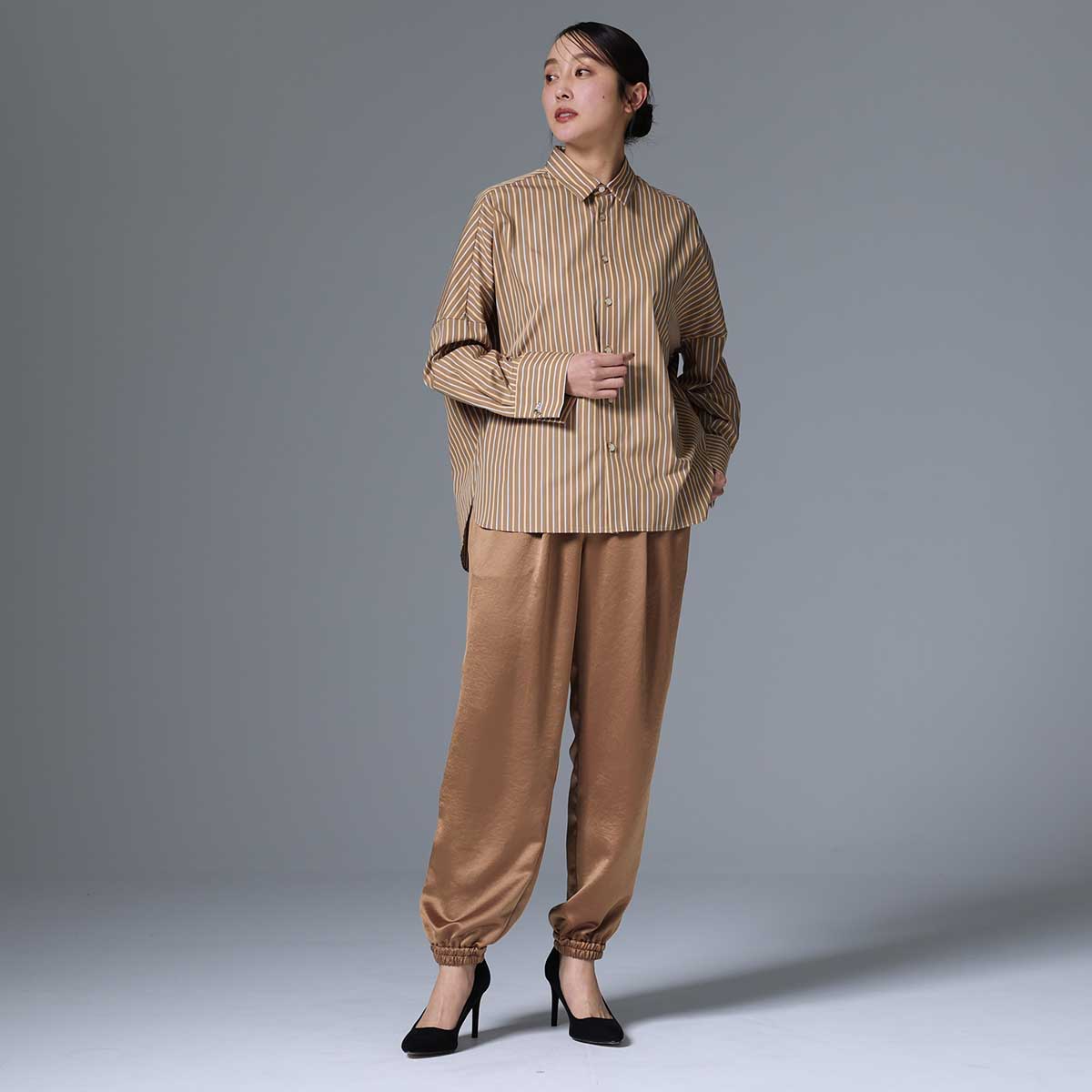 ８月上旬~中旬お届け予定 F-SH-01「Multi stripe」Dolman sleeve shirts