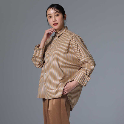 ８月上旬~中旬お届け予定 F-SH-01「Multi stripe」Dolman sleeve shirts