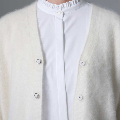 9月下旬~10月上旬お届け予定 F-KN-01「Pure cashmere knit」 V-neck cardigan