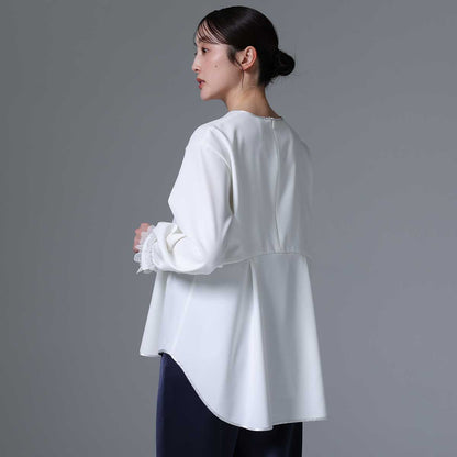 9月下旬~10月上旬お届け予定 F-BL-03「Technical double cloth」 Pullover blouse