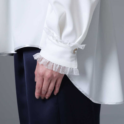 9月下旬~10月上旬お届け予定 F-BL-03「Technical double cloth」 Pullover blouse