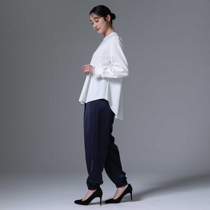 9月下旬~10月上旬お届け予定 F-BL-03「Technical double cloth」 Pullover blouse