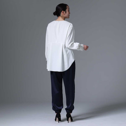 9月下旬~10月上旬お届け予定 F-BL-03「Technical double cloth」 Pullover blouse