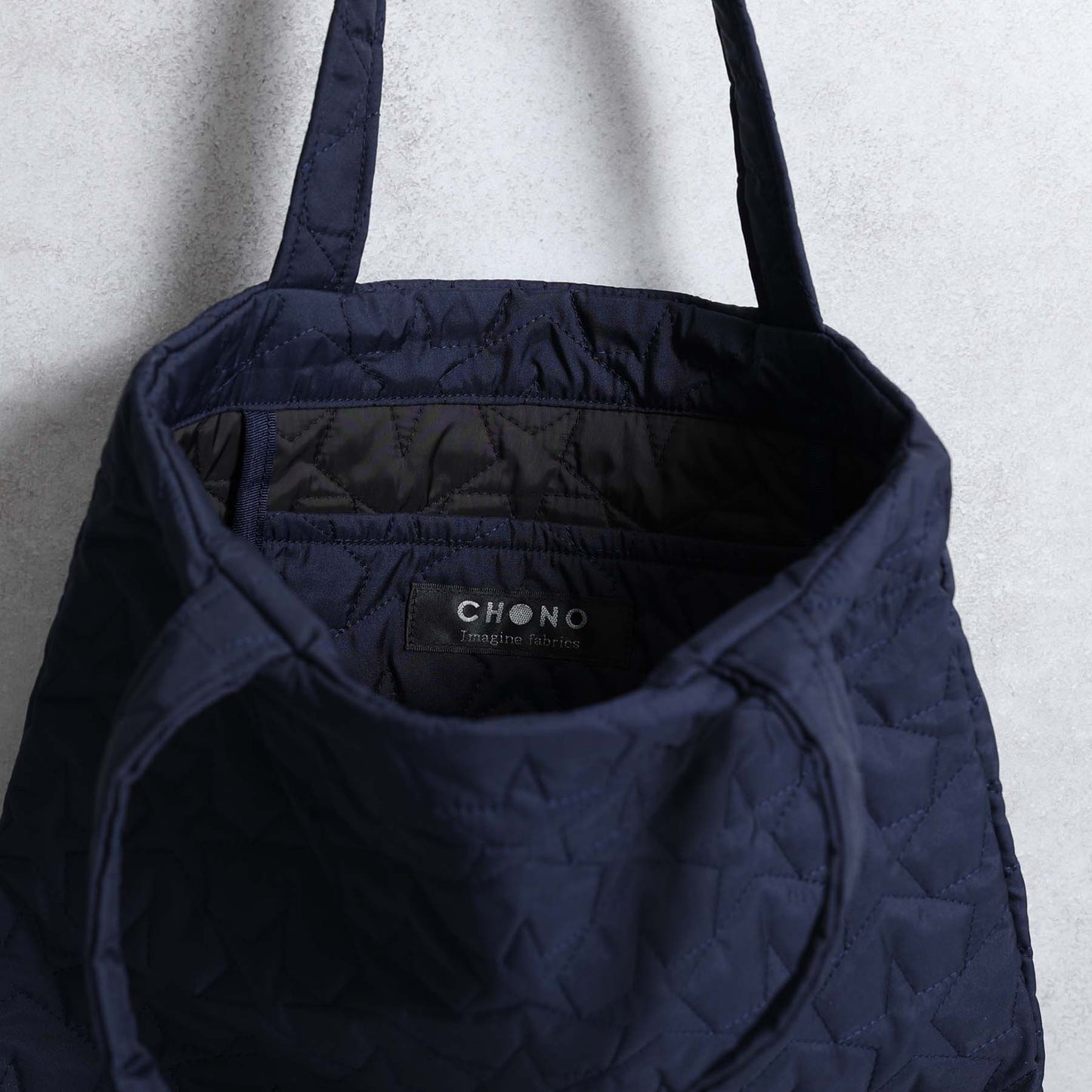 C-BG-11「Stella quilt（裏地なしキルティング）」Tote Bag NAVY&KHAKI