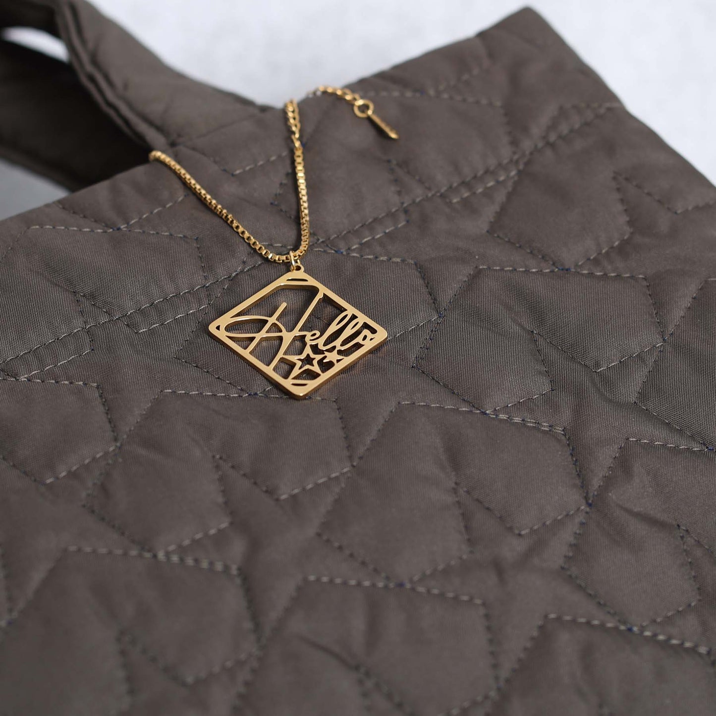 C-BG-11「Stella quilt（裏地なしキルティング）」Tote Bag NAVY&KHAKI