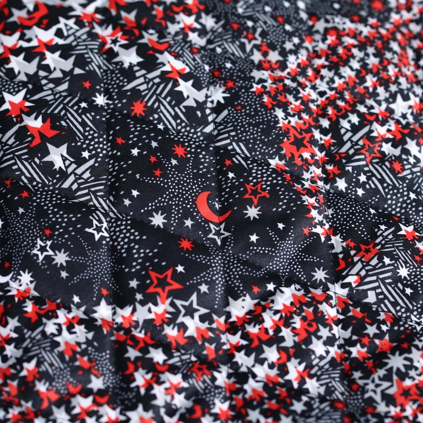 C-BG-12「fly me to the moon 」Quilt tote Bag DARK NAVY×RED