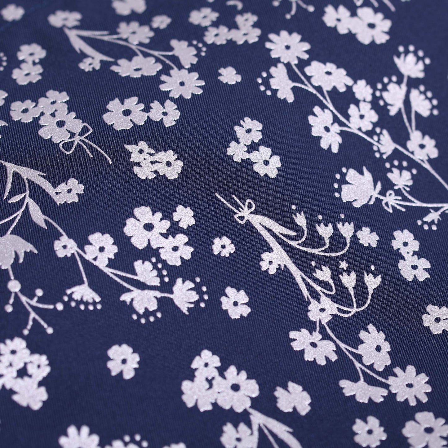 C-BG-19「frozen flower」Twill Tote Bag NAVY&BLACK