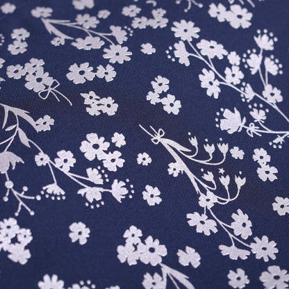 C-BG-19「frozen flower」Twill Tote Bag NAVY&BLACK