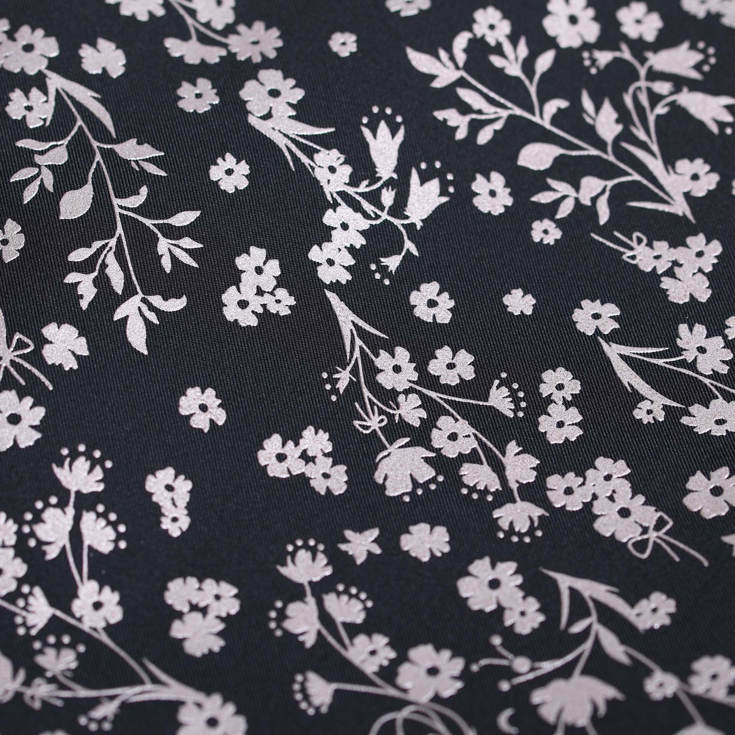 C-BG-19「frozen flower」Twill Tote Bag NAVY&BLACK