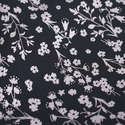 C-BG-19「frozen flower」Twill Tote Bag NAVY&BLACK