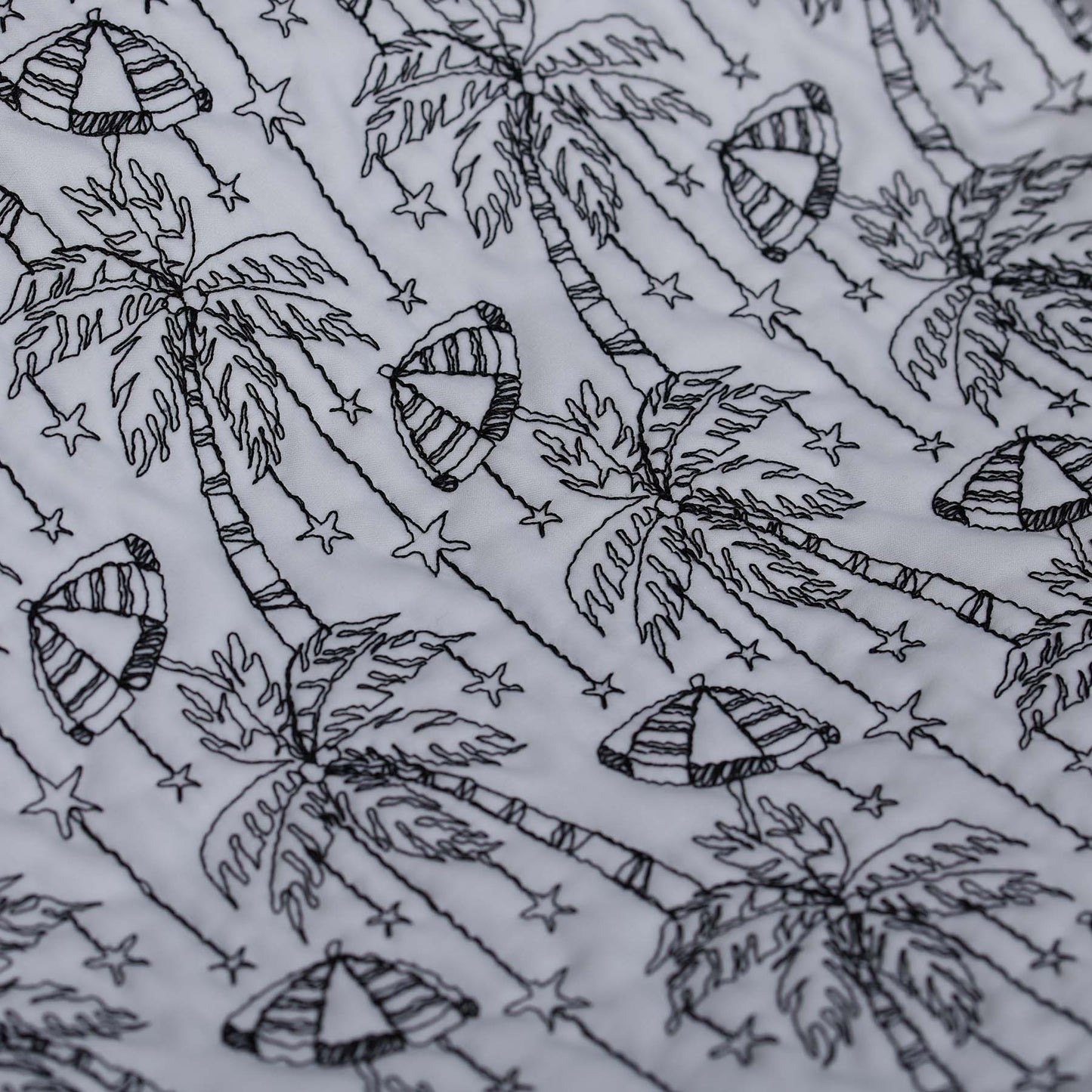 C-BG-13「Palm tree embroidery」Tote Bag WHITE