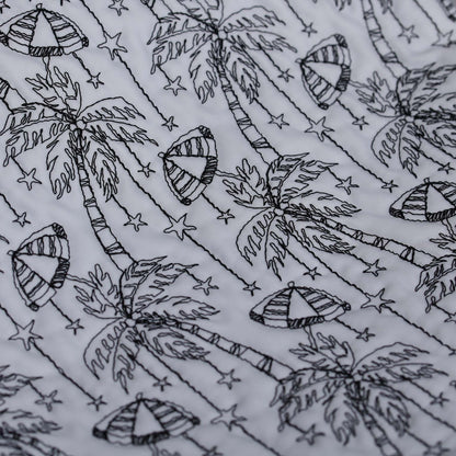 C-BG-13「Palm tree embroidery」Tote Bag WHITE