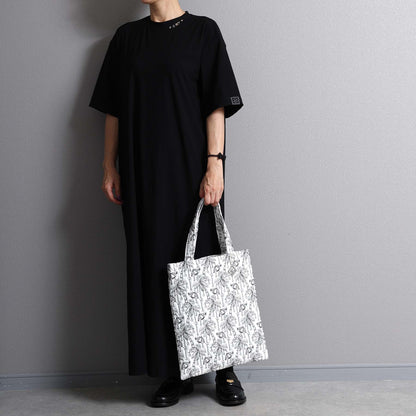 C-BG-13「Palm tree embroidery」Tote Bag WHITE