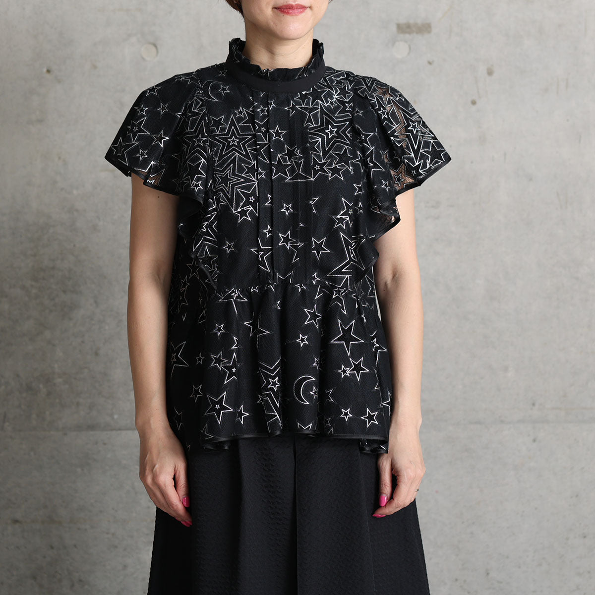 C-BL-76「Blanche」Stand collar blouse