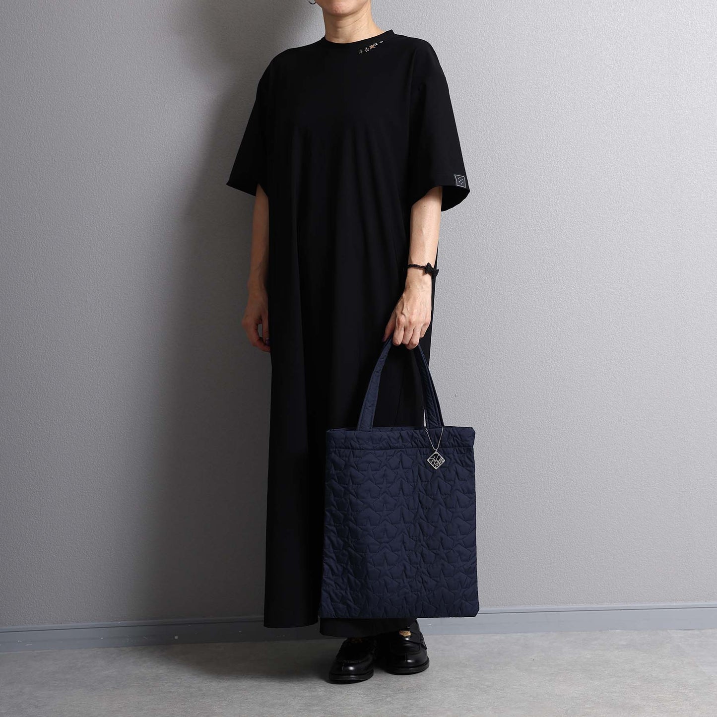 C-BG-11「Stella quilt（裏地なしキルティング）」Tote Bag NAVY&KHAKI