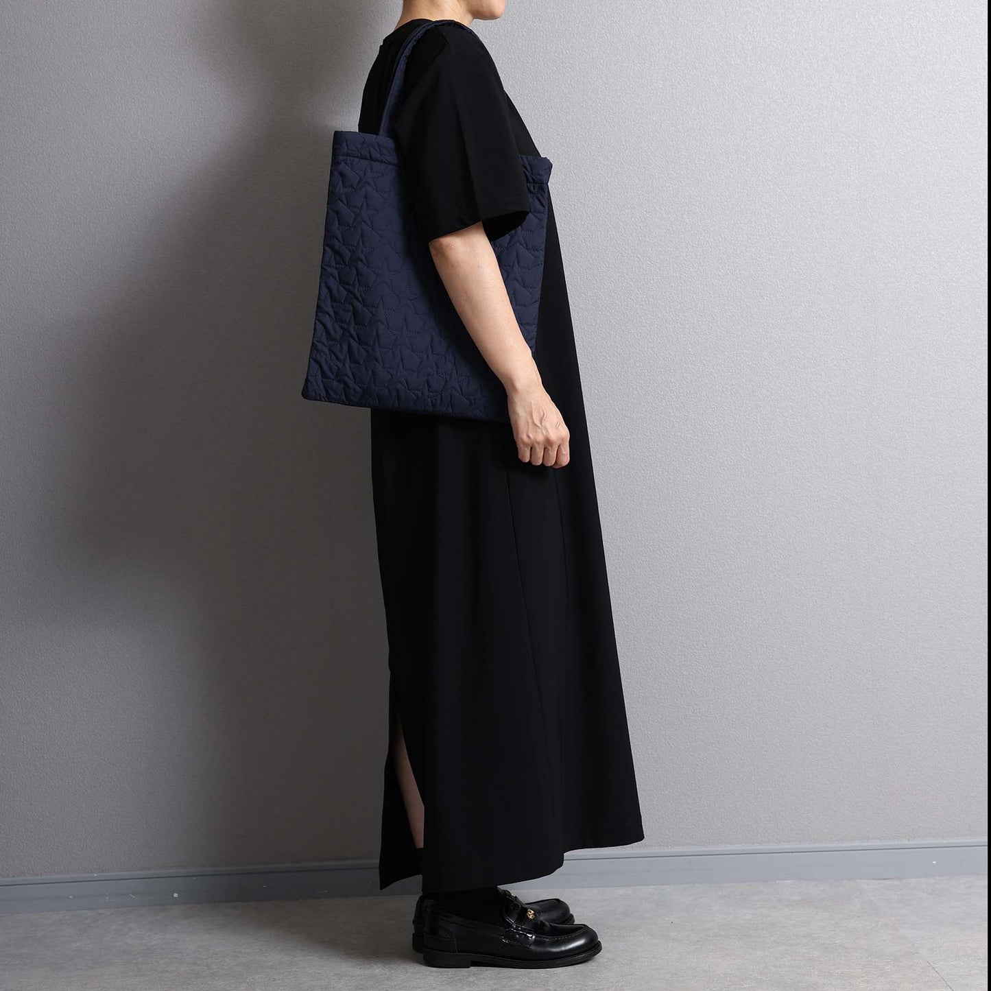 C-BG-11「Stella quilt（裏地なしキルティング）」Tote Bag NAVY&KHAKI