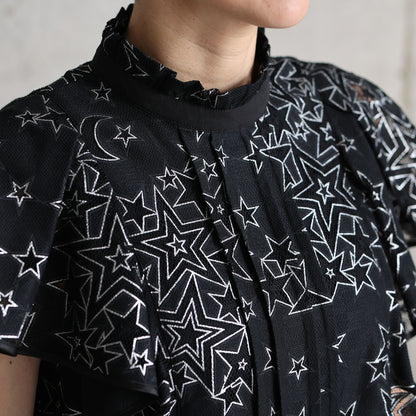 C-BL-76「Blanche」Stand collar blouse