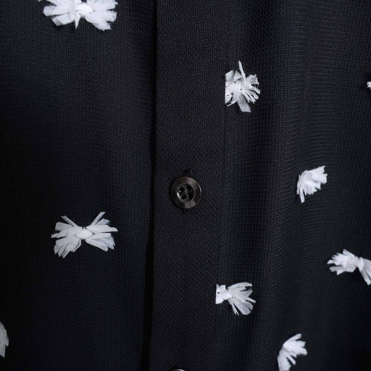 【7月下旬お届け予定】F-SH-04「Feather dot」Relax shirt 【BLACK WHITE】