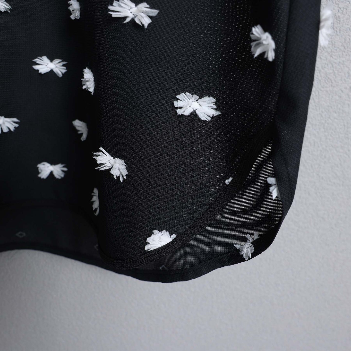 【7月下旬お届け予定】F-SH-04「Feather dot」Relax shirt 【BLACK WHITE】